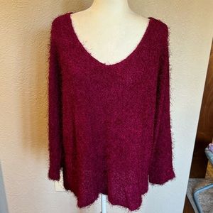 Karen Kane lifestyle | purple shaggy sweater | Sz 2X